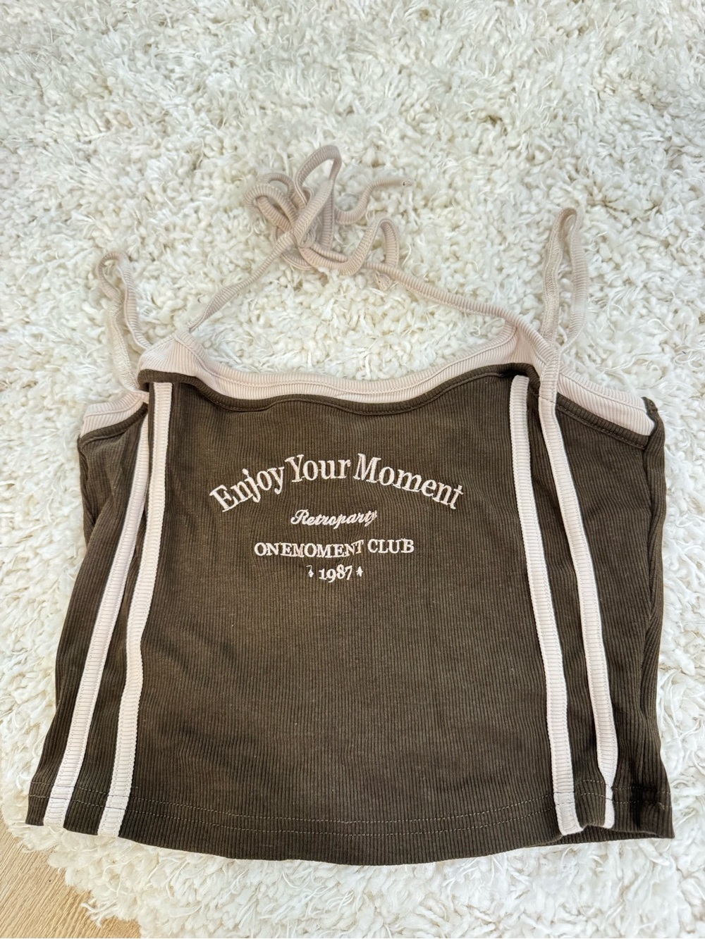 Urban Outfitters Brown Cami Tank with Cream Trim